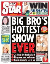 Daily Star (UK) Newspaper Front Page for 1 April 2011