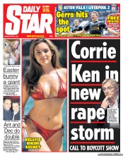 Daily Star (UK) Newspaper Front Page for 1 April 2013