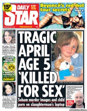 Daily Star Newspaper Front Page (UK) for 1 May 2013