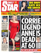 Daily Star (UK) Newspaper Front Page for 20 January 2015