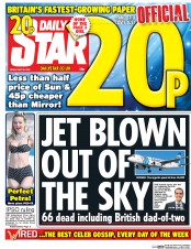 Daily Star (UK) Newspaper Front Page for 20 May 2016