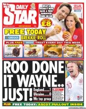 Daily Star (UK) Newspaper Front Page for 20 June 2012