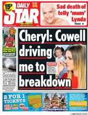 Daily Star Newspaper Front Page (UK) for 21 October 2014