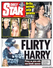 Daily Star (UK) Newspaper Front Page for 21 February 2013
