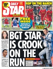 Daily Star Newspaper Front Page (UK) for 21 April 2014