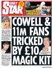 Daily Star (UK) Newspaper Front Page for 21 April 2015