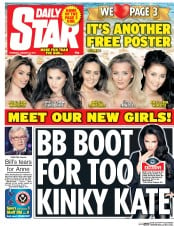 Daily Star (UK) Newspaper Front Page for 22 January 2015