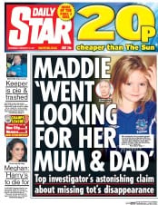 Daily Star (UK) Newspaper Front Page for 22 February 2017