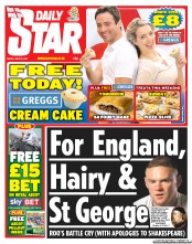 Daily Star (UK) Newspaper Front Page for 22 June 2012