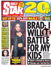 Daily Star (UK) Newspaper Front Page for 22 September 2016