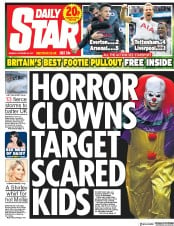 Daily Star (UK) Newspaper Front Page for 23 October 2017