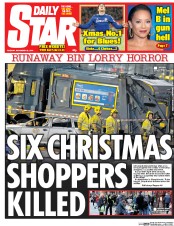 Daily Star (UK) Newspaper Front Page for 23 December 2014