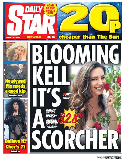 Daily Star Newspaper Front Page (UK) for 23 May 2017