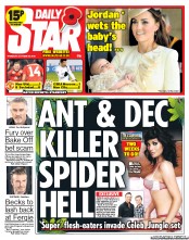 Daily Star Newspaper Front Page (UK) for 24 October 2013