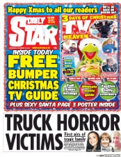Daily Star (UK) Newspaper Front Page for 24 December 2014