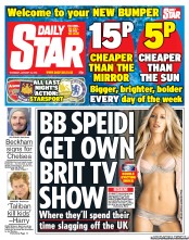 Daily Star (UK) Newspaper Front Page for 24 January 2013