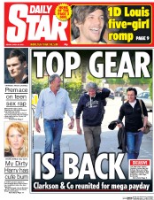 Daily Star (UK) Newspaper Front Page for 24 April 2015