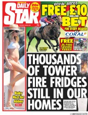 Daily Star (UK) Newspaper Front Page for 24 June 2017