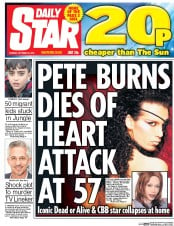 Daily Star (UK) Newspaper Front Page for 25 October 2016