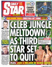 Daily Star (UK) Newspaper Front Page for 25 November 2014