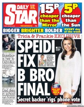 Daily Star (UK) Newspaper Front Page for 25 January 2013
