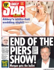 Daily Star Newspaper Front Page (UK) for 25 February 2014