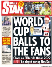 Daily Star (UK) Newspaper Front Page for 25 February 2015