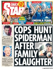 Daily Star Newspaper Front Page (UK) for 25 May 2015