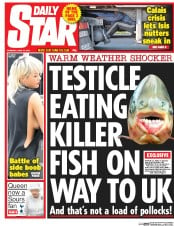 Daily Star (UK) Newspaper Front Page for 25 June 2015
