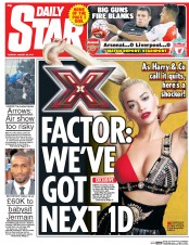 Daily Star (UK) Newspaper Front Page for 25 August 2015