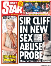 Daily Star (UK) Newspaper Front Page for 26 February 2015