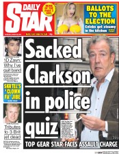 Daily Star Newspaper Front Page (UK) for 26 March 2015