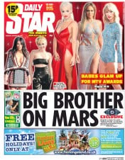 Daily Star (UK) Newspaper Front Page for 26 August 2014