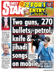 Daily Star Newspaper Front Page (UK) for 26 August 2015
