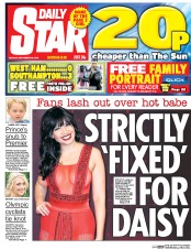 Daily Star (UK) Newspaper Front Page for 26 September 2016