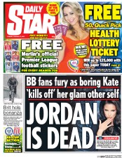 Daily Star (UK) Newspaper Front Page for 27 January 2015