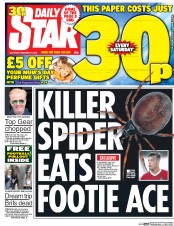 Daily Star (UK) Newspaper Front Page for 27 February 2016