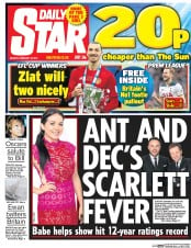 Daily Star (UK) Newspaper Front Page for 27 February 2017