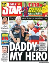 Daily Star Newspaper Front Page (UK) for 27 May 2013
