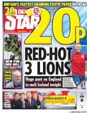 Daily Star (UK) Newspaper Front Page for 27 June 2016