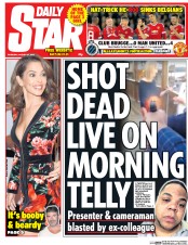Daily Star (UK) Newspaper Front Page for 27 August 2015