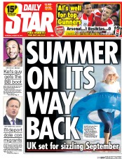 Daily Star Newspaper Front Page (UK) for 28 August 2014