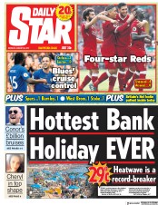 Daily Star (UK) Newspaper Front Page for 28 August 2017