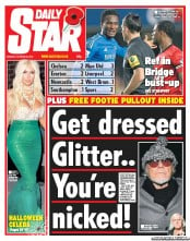 Daily Star Newspaper Front Page (UK) for 29 October 2012