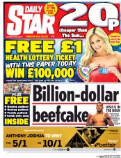 Daily Star (UK) Newspaper Front Page for 29 April 2017