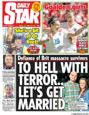 Daily Star (UK) Newspaper Front Page for 29 June 2015