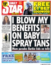 Daily Star Newspaper Front Page (UK) for 29 July 2014