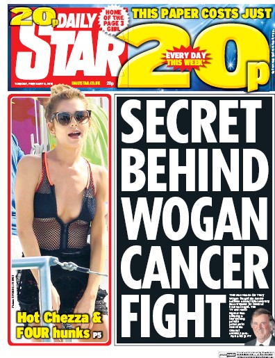 Daily Star Newspaper Front Page (UK) for 2 February 2016