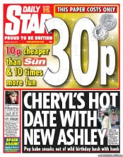 Daily Star (UK) Newspaper Front Page for 2 July 2012