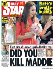 Daily Star Newspaper Front Page (UK) for 2 July 2014